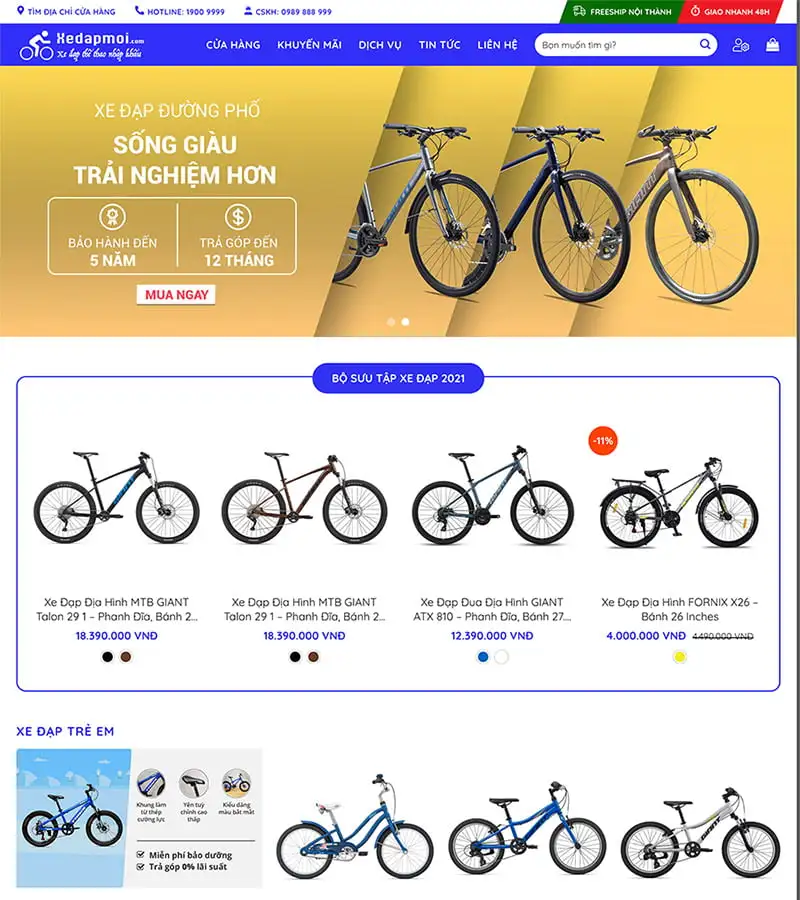 THIẾT KẾ WEBSITE CHO CỬA HÀNG XE ĐẠP CẦN NHỮNG GÌ?