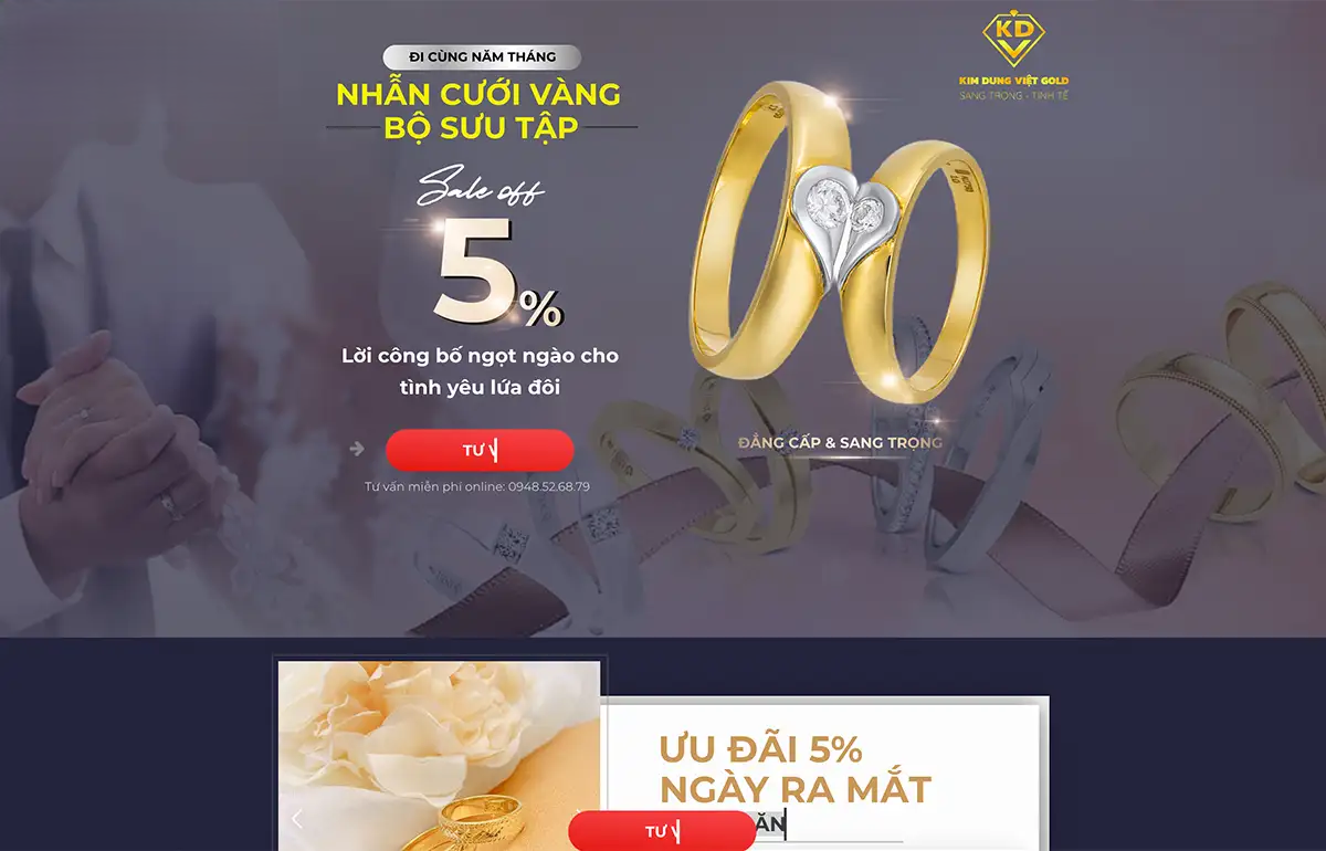 Khách hàng có thể hình dung được sản phẩm khi xem landing page trang sức